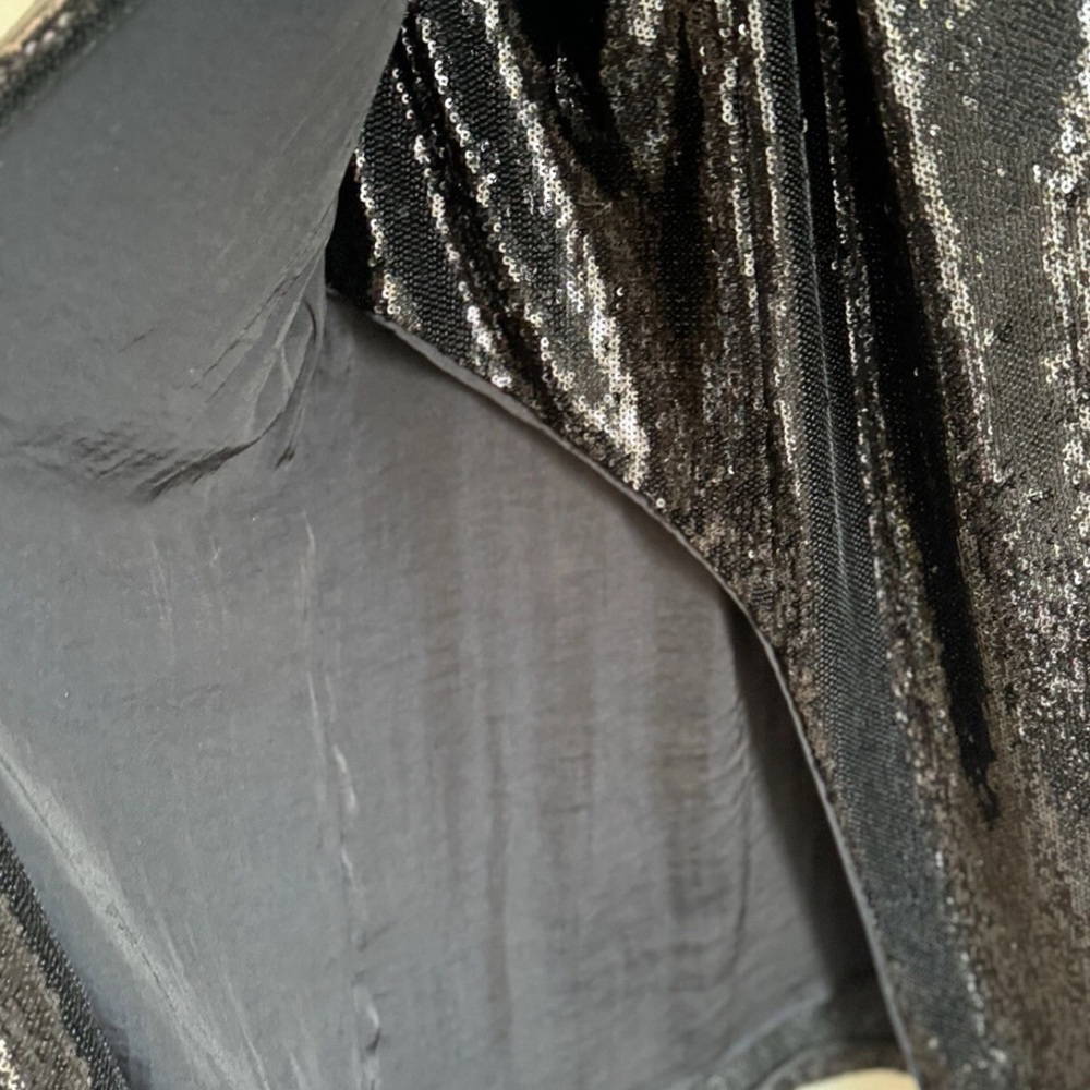 Anthropologie Women’s 8 Black Twist-Front All Over Sequin Dress Glam RARE - Picture 7 of 11